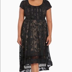 Torrid Chiffon Burnout High-Low dress